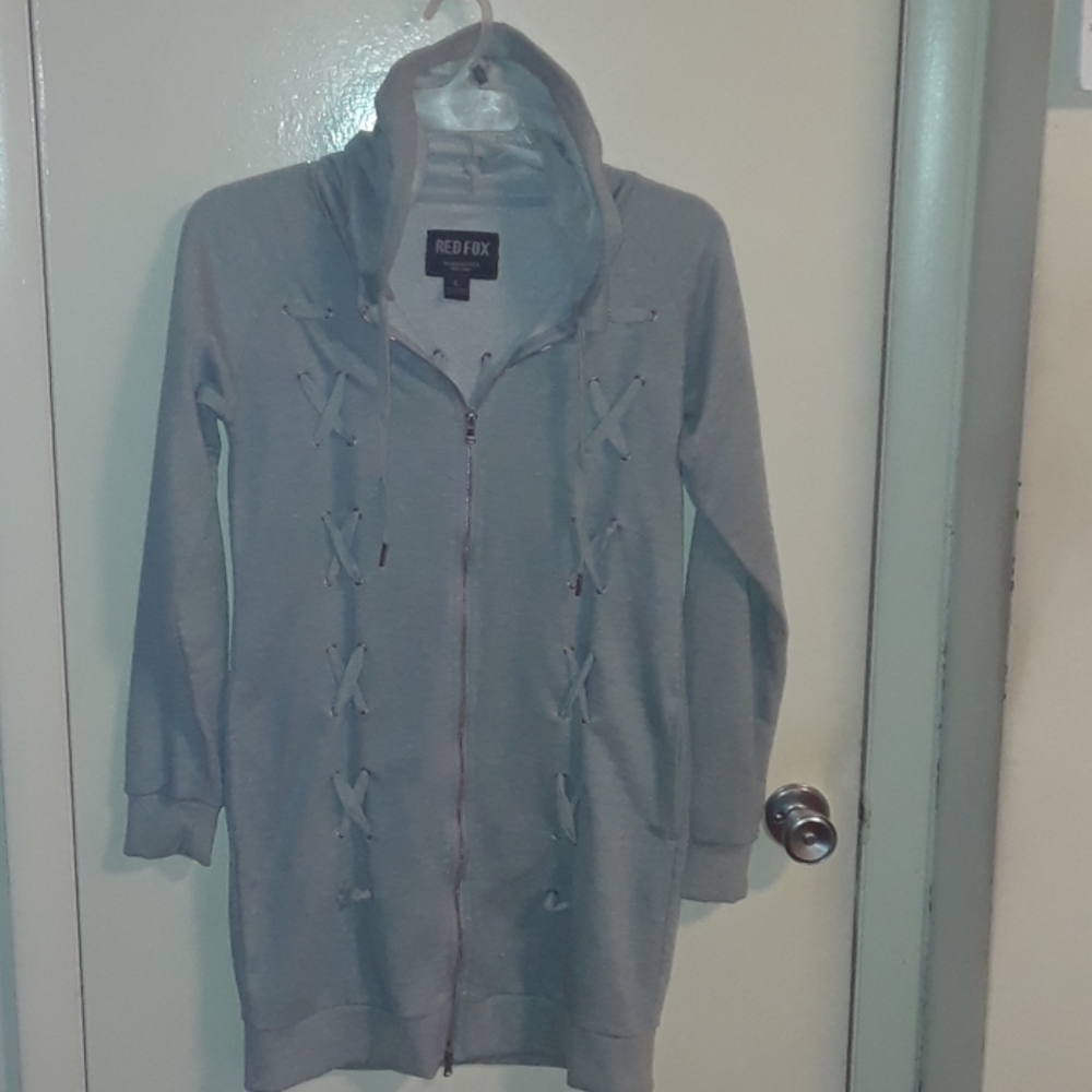 Long Zipper Jacket With Hoodie